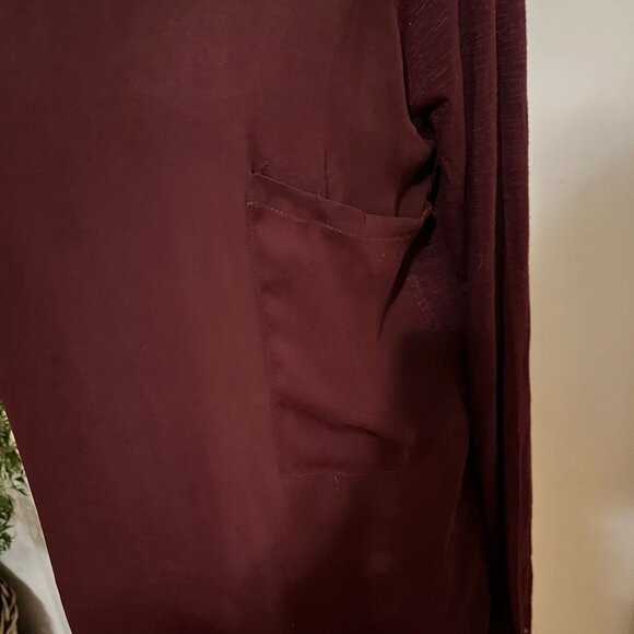 Dolan T-Shirt Long Sleeve with Pocket in Burgundy Size Medium - Picture 4 of 6